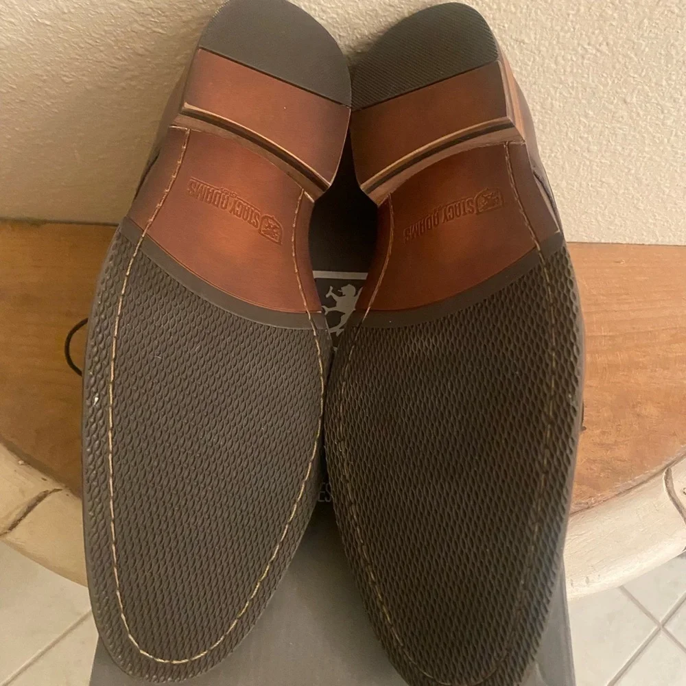 NIB Stacy Adams Flemming Grey Leather Men's Dress Oxford Shoes